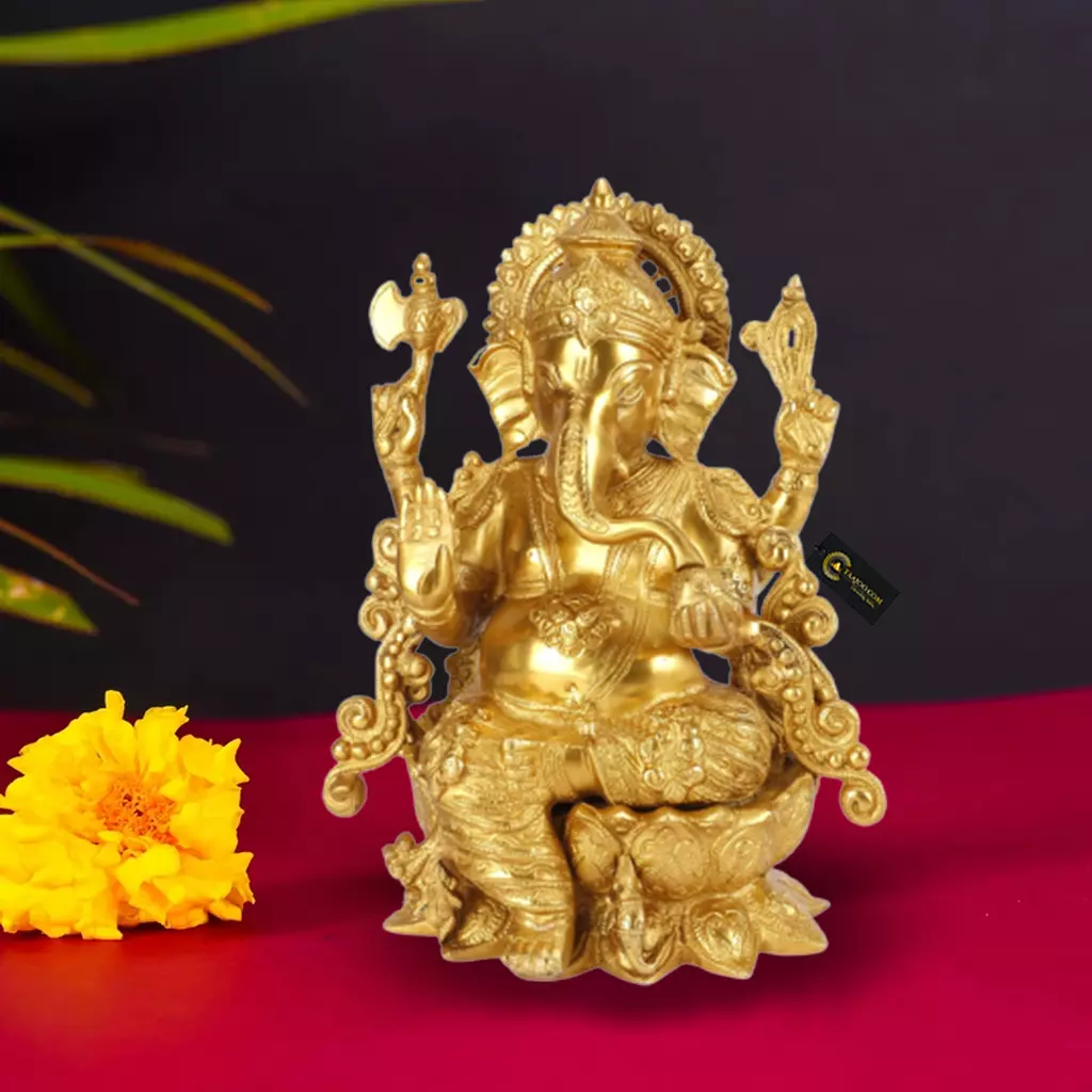 Ganesha Idol Sitting On Lotus Buy Online