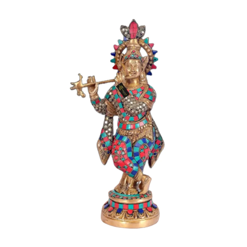 Brass Lord Krishna Idol Krishna Religious Statue