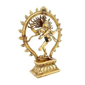 Brass Dancing Lord Shiva Nataraja Statue -13 inches for Home Temple Mandir