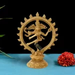 Brass Natraj With Carving Decorative Showpiece
