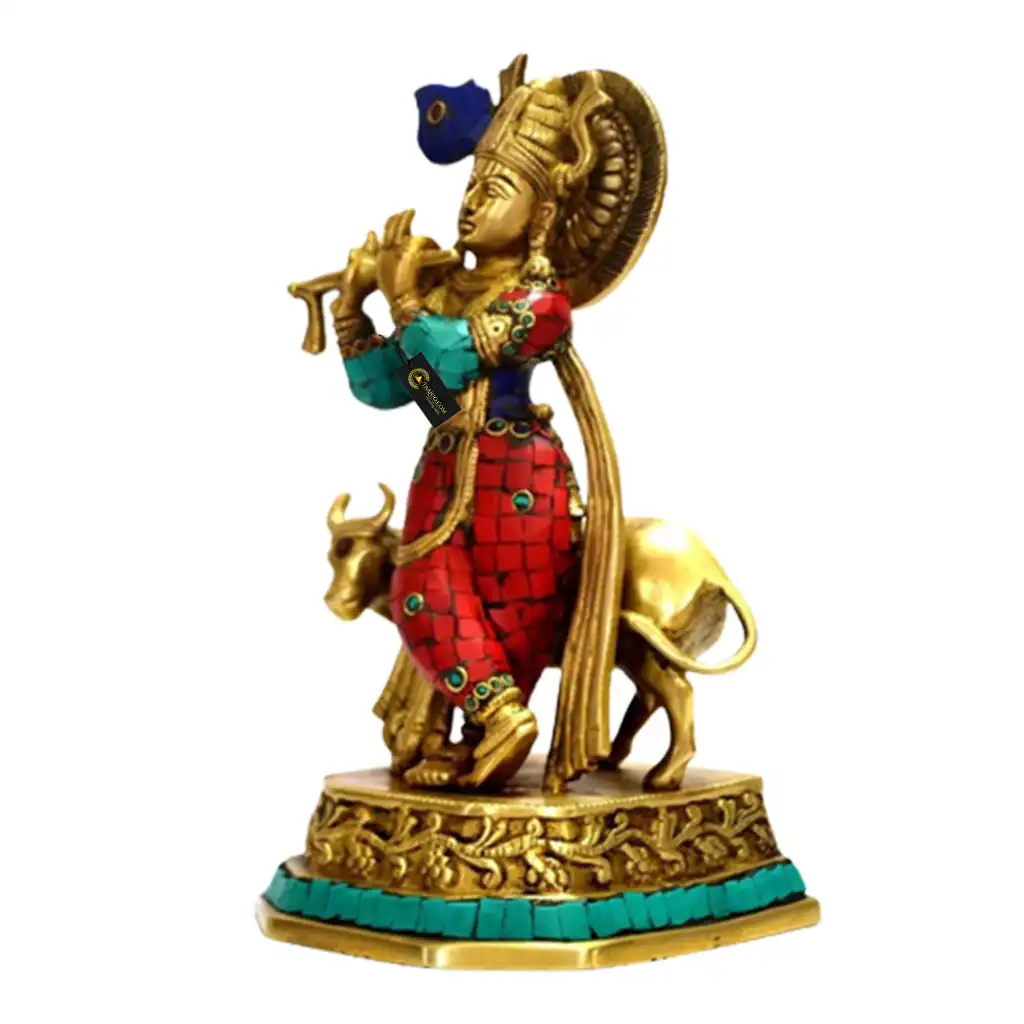 TIED RIBBONS Krishna Statue Hindu God Resin Statue | 5.2 X 4 Inch | Krishna  Idol Figurine Decorative Showpiece for Table, House Warming Gifting, Diwali  Decorations for Home and Diwali Gifts - Walmart.com