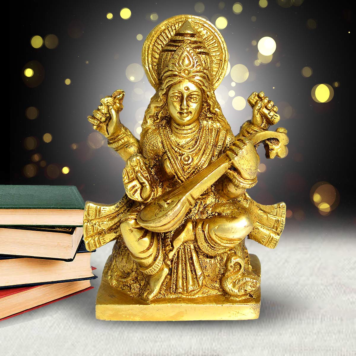 Brass Lord Sarasvati Statue Idol For Home Decor
