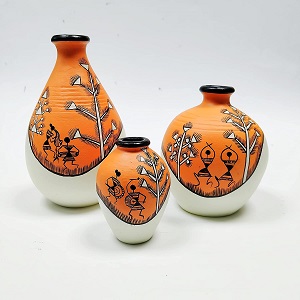 Hand-Painted Earthen Terracotta Vase For Home Terracotta Pots