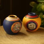 Terracotta Handicraft Madhubani Pots For Home Decor