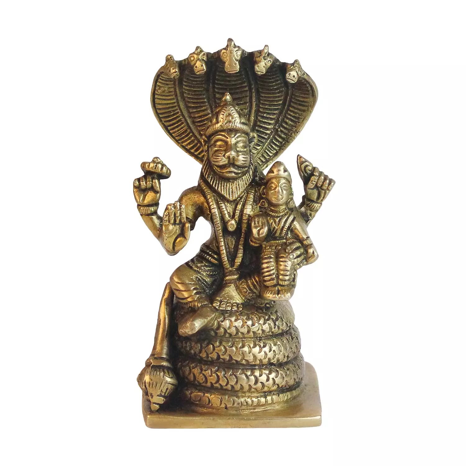 Brass Vishnu Laxmi Narayan Sheahnaag Idol Statue Showpiece