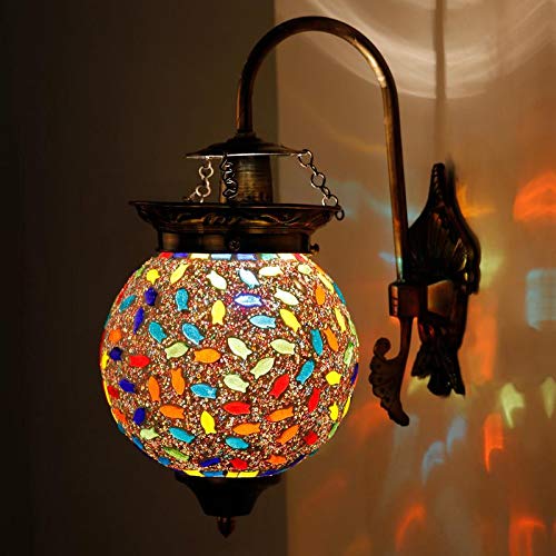 Ball Shaped Glass Turkish Wall Lamp, Ball Shaped Light Fixtures