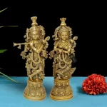 Beautiful Radha Krishna Brass Idol Pair For Home Decor
