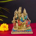 Brass Shiva Parvati Shiv Parivar Bholenath Shankar Bhagwan Ganesh Family Murti Idol