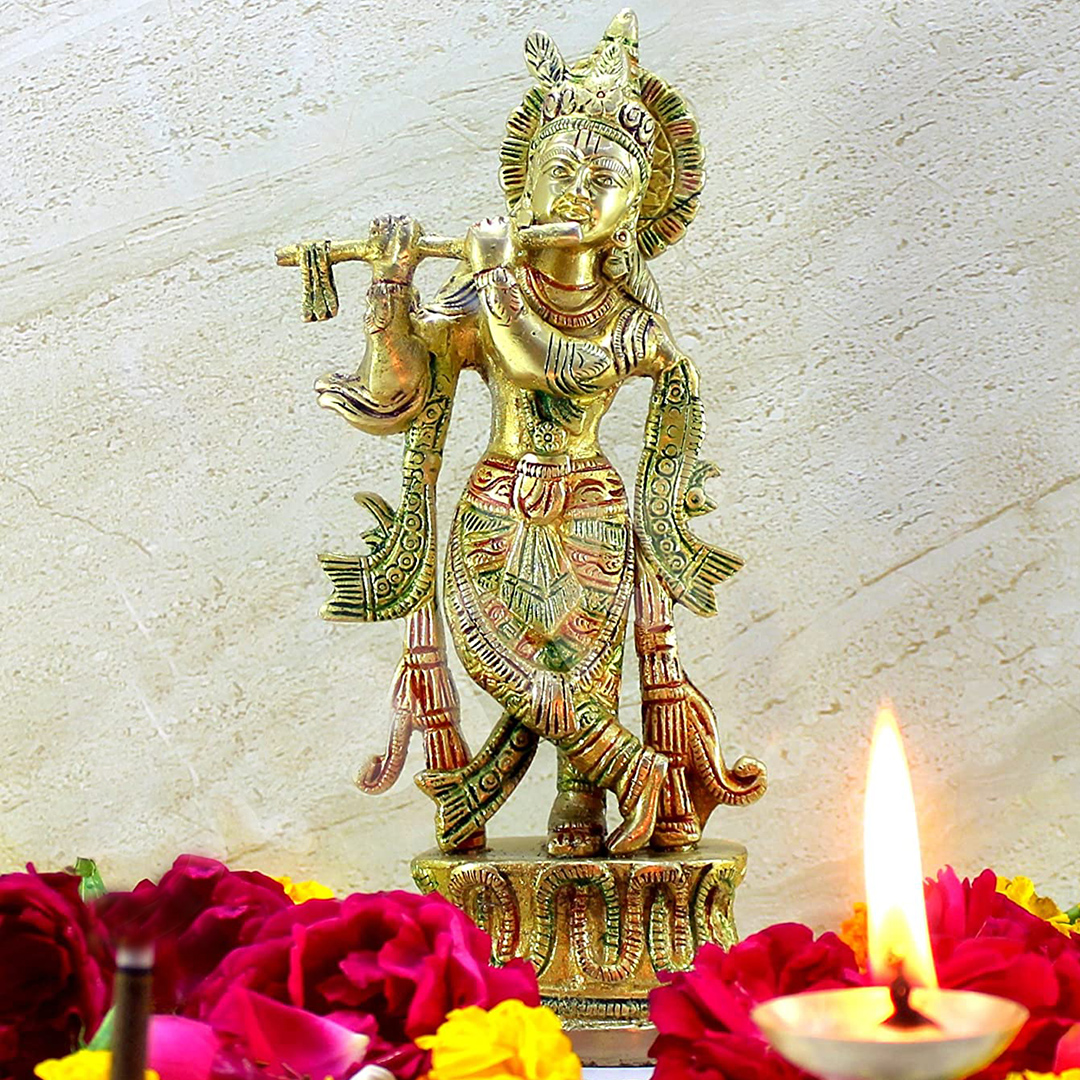 Lord Krishna Bhagwan Murti Hindu God Kanha Ji Idol