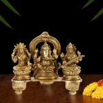 Brass Laxmi Ganesh Saraswati Bhagwan Idol