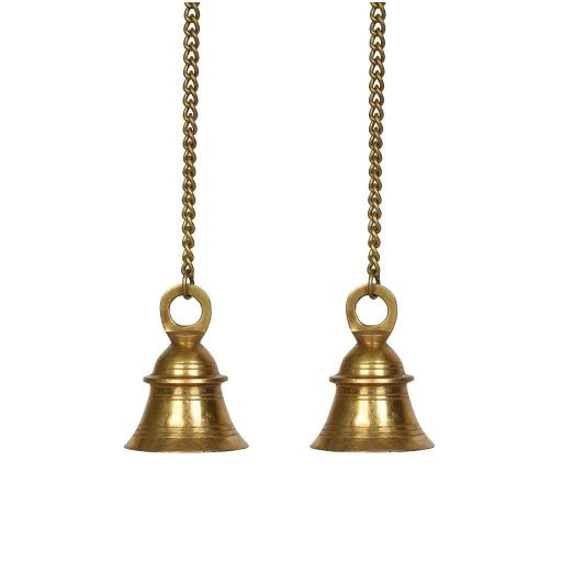 Brass Wall Hanging Bells for Home Mandir Temple Living Room Decoration Pooja Decorative