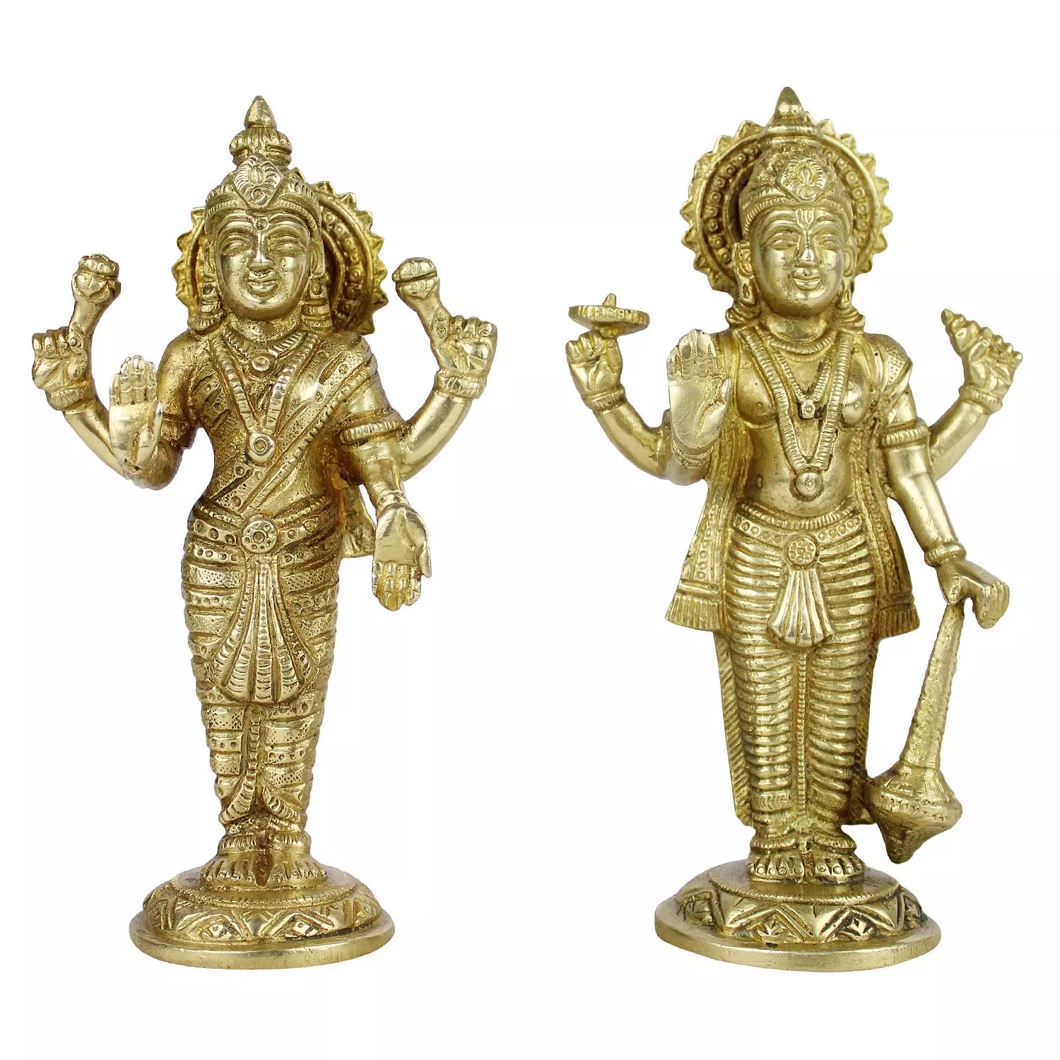 Brass Vishnu Laxmi idol  Lord Vishnu Narayan Lakshmi Idol