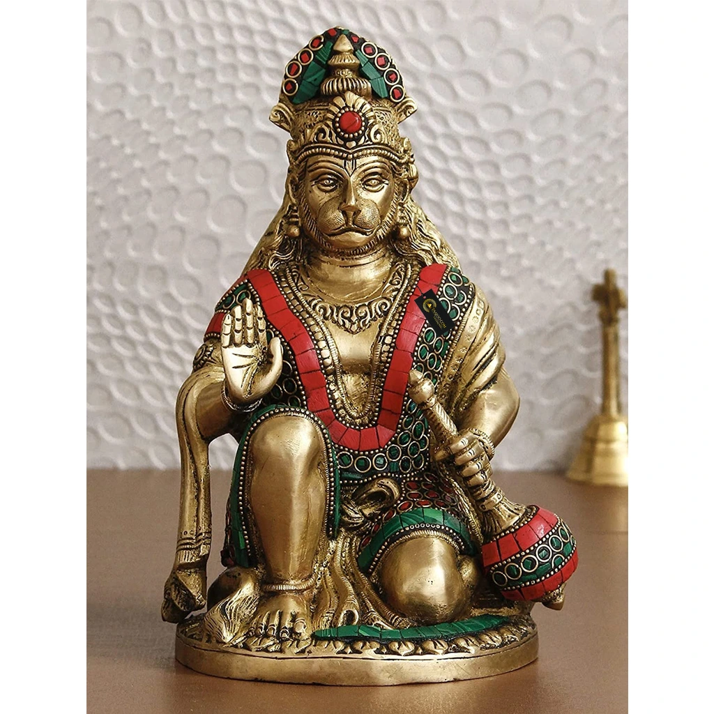 brass blessing hanuman idol