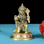 Brass Hanuman Murti With Round Base