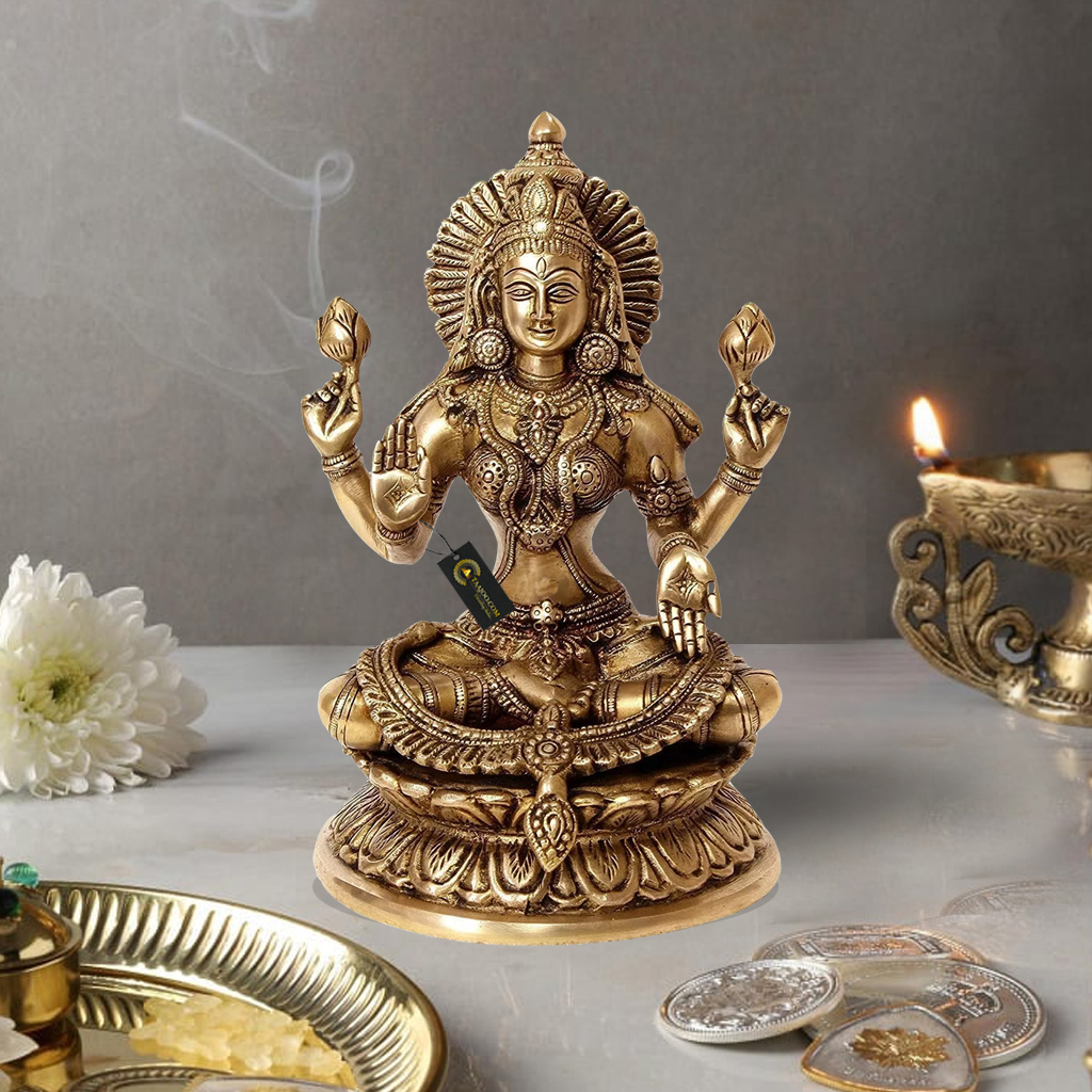 Brass Laxmi Statue Goddess Brass Lakshmi Hindu Idol Brass Metal Gift