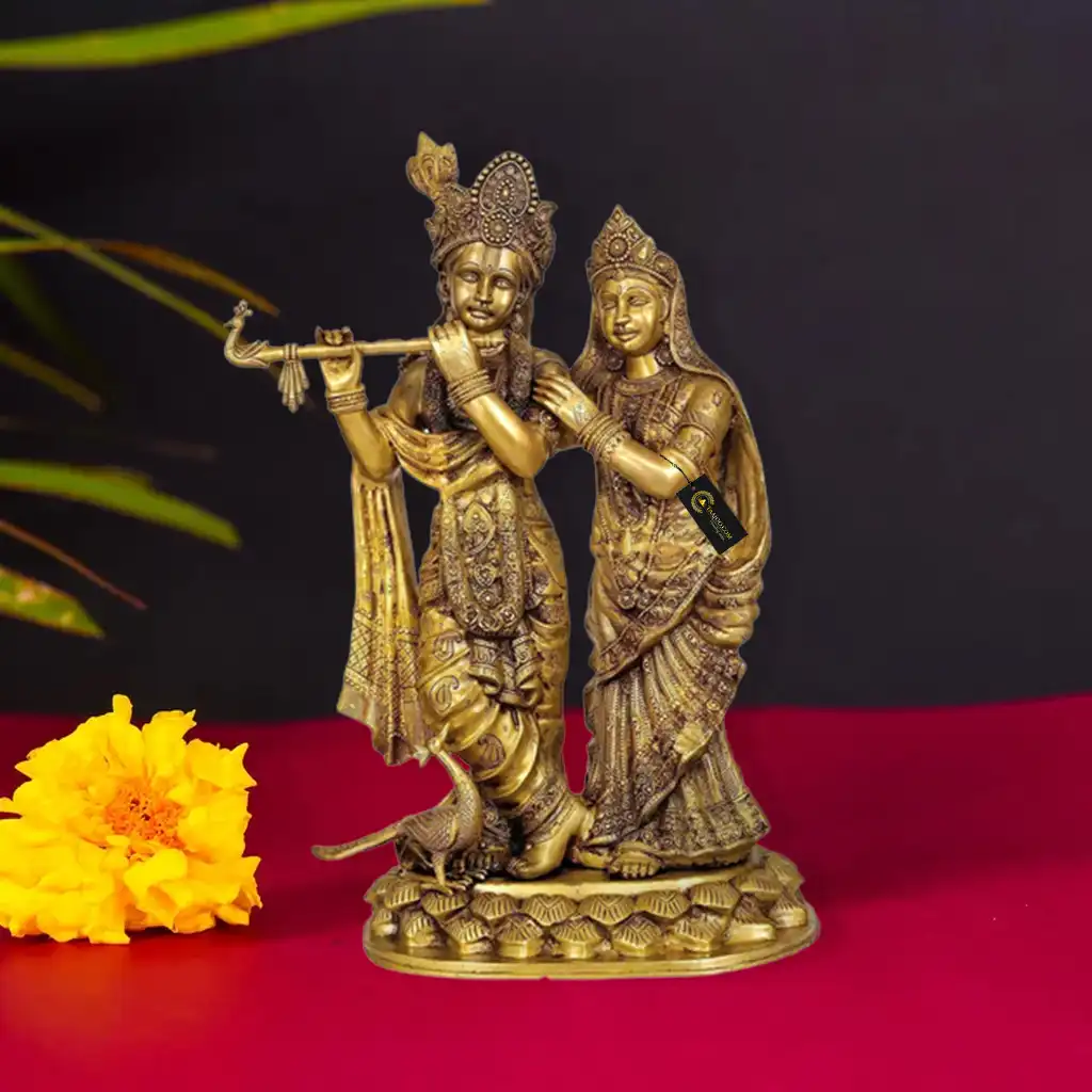Large Size Radha Krishna Brass idol
