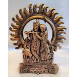 Brass Radha Krishna with Holy Cow Statue/ Wall Hanging Decorative Idol for Home decor