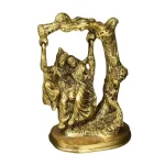 Brass Radha Krishna On Swing in Golden Finish