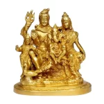 Brass Shiva Family Idol Shiv Parvati Ganesh Idol for Good Luck, Success and Prosperity