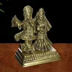 Brass Radha Krishna Standing on Base Decorative Showpiece