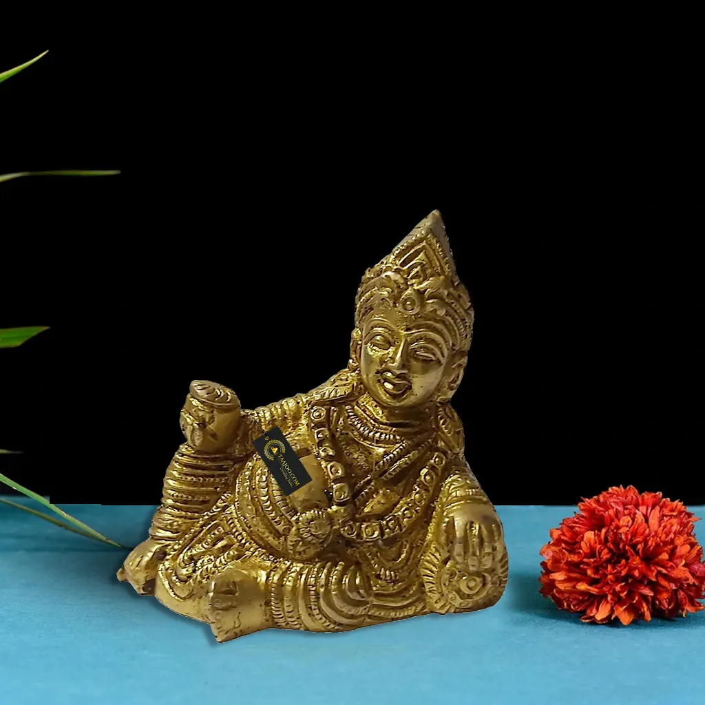 Brass Kuber Bhandari Idol for Home Pooja Puja Mandir Decor