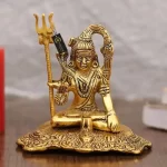 Brass Lord Shiva Shankar Golden Statue Mahadev Idol Decorative Showpiece