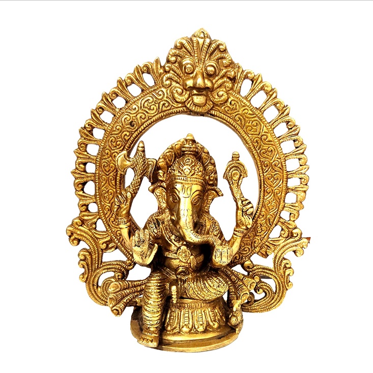 Brass Virat Ganesha Ideal: Grand Statue