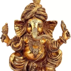 Brass Dancing Ganesha Statue - 17 inches