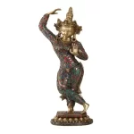 Brass Large Tara Buddhist Idol Brass Turquoise Statue