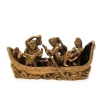 Brass Krishna with Gopiya in Boat Gopal Krishna Statue Decorative Showpiece