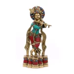 Brass Lord Krishna Idol For Home Decor And Gifting