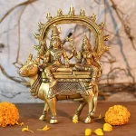 Brass Shiva Idol Hindu God Shiva Parvati Idol Sitting On Nandi Statue