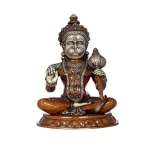 Brass Hanuman Sitting Statue Idol