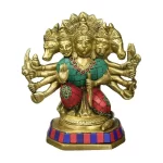 Blessing Brass Panchmukhi Hanuman Statue Five Face Hindu God Idol