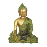 Medicine Buddha with Inlay Work in Brass For Pooja