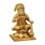 Lord Hanuman Seated on Lotus – Brass Statue