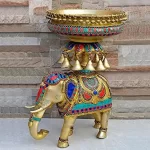Traditional Urli On Elephant Figurine for Home Decor