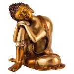 Brass Buddha Idol Thinking Resting Buddha Statue Decor Gift