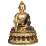 Tibetan Buddhist Deity Medicine Buddha – Brass with Inlay Statue