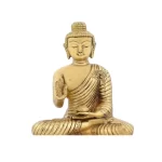 Brass Religious Sculpture Buddhism Décor Earth Touching Buddha