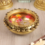 Brass Urli Traditional Bowl With Bells, Center Table Decor