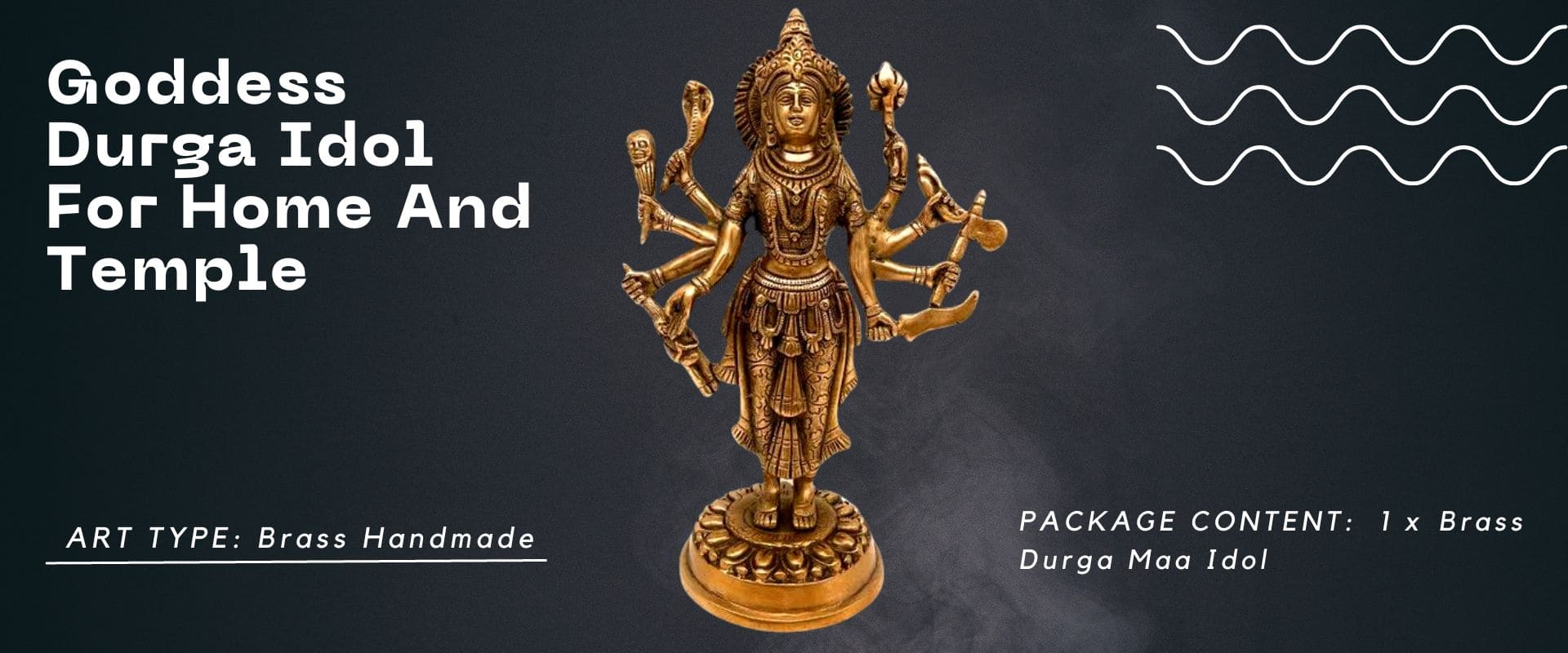 Goddess Durga Statue made of brass