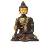 Buddha Brass Statue Idol Multicolor For Temple