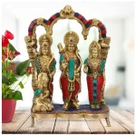 Ram Darbar with Sita Laxman Hanuman Idol Statue Large Size Multicolored Stone Murti for Home