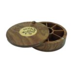 Sheesham Wooden Masala Box/ Spice Box In Round Shape