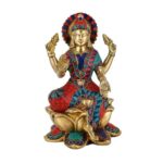 Goddess Lakshmi Brass Idol Hindu Laxmi for Pooja