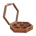 Wooden Spice Box with Lid For Kitchen