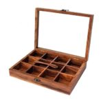 Wooden Spice Box with Unique Lock Table Top Masala