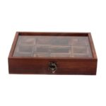 Wood Spice Box Container – Spice Box with Glass Transparent Top – Wooden Masala Box