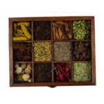 Spice Box With Spoon in Shesham Wood Spice Box For Kitchen